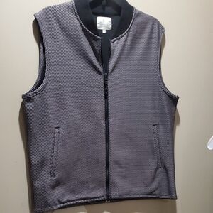 Chic Black and Gray Textured Vest